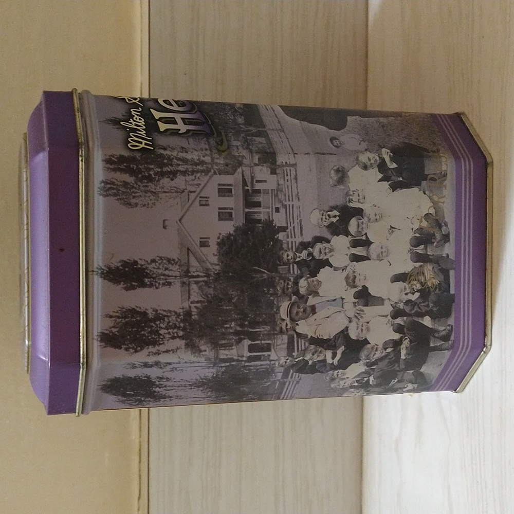 Vintage 1996 Milton S. Hershey "Building A Legacy" Tin Can/Storage Container - Picture 2 of 6